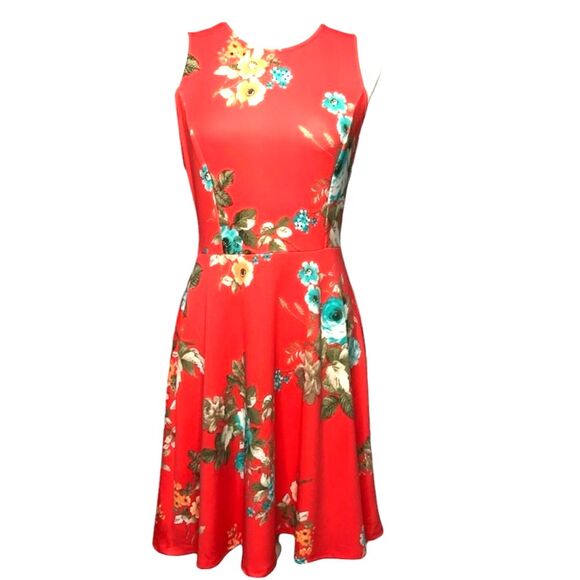 Aqua Dresses & Skirts - NWT Aqua Brand Coral Fit & Flare Floral Dress Size Large